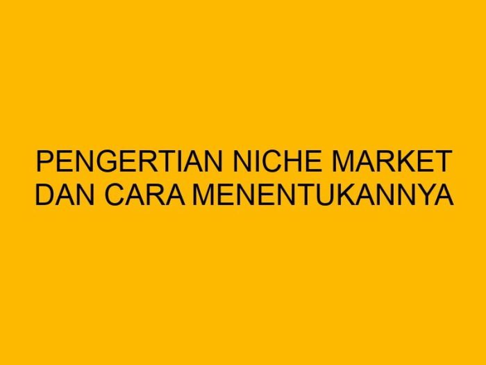 Cara Menentukan Niche Market yang Potensial