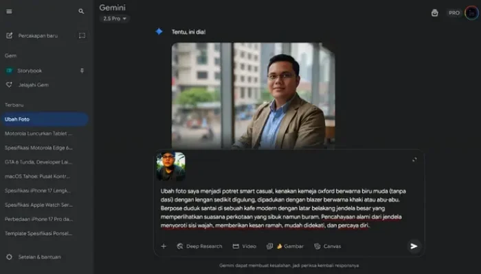Edit Foto Seperti Studio Profesional Menggunakan Google Gemini AI