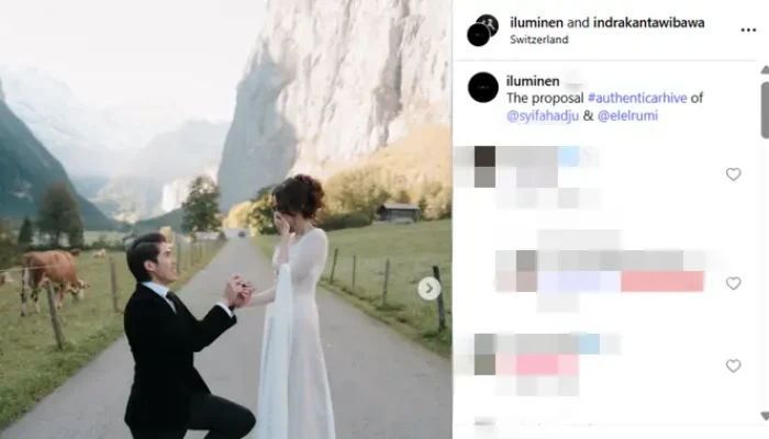Syifa Hadju Memukau dalam Gaun Hian Tjen Saat Dilamar El Rumi di Swiss