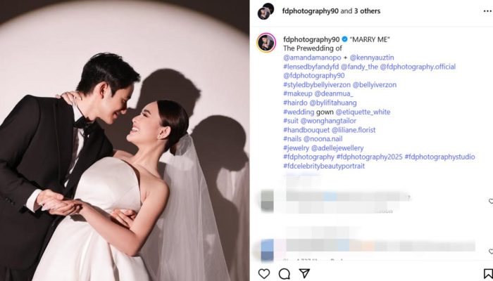 Gaya Elegan Amanda di Foto Prewedding Bersama Kenny