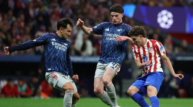 Declan Rice Terancam Sanksi UEFA Setelah Duel Liga Champions Atletico Madrid Arsenal