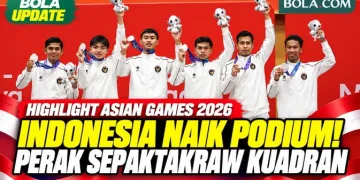 Pengalungan Medali Sepaktakraw Kuadran Putra Indonesia di Asian Games 2026