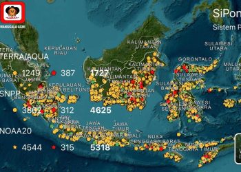 Update Sebaran Hotspot Kebakaran Hutan Kalimantan Tengah dan Sumatera Selatan